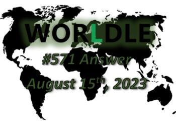 Daily Worldle 571 Answers - August 15th 2023