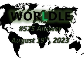 Daily Worldle 575 Answers - August 19th 2023
