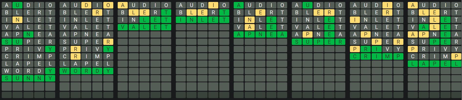 Daily Octordle Answer 590 - September 6th 2023