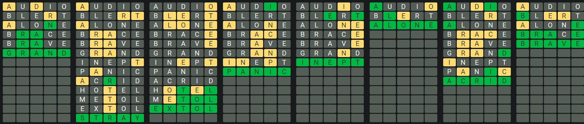 Daily Octordle Answer 591 - September 7th 2023