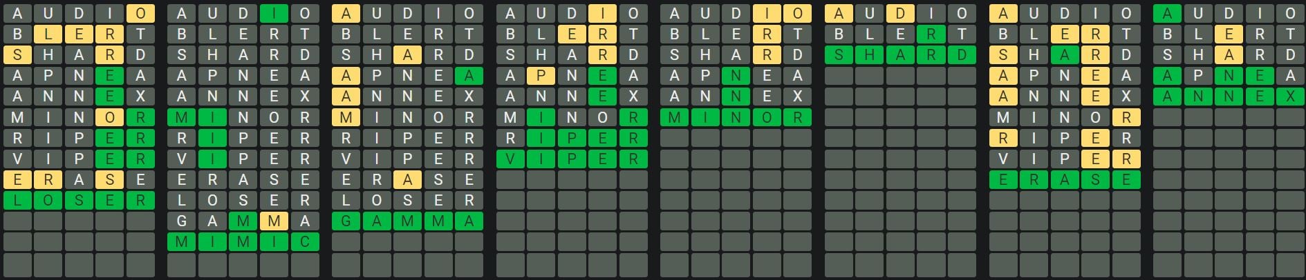 Daily Octordle Answer 592 - September 8th 2023