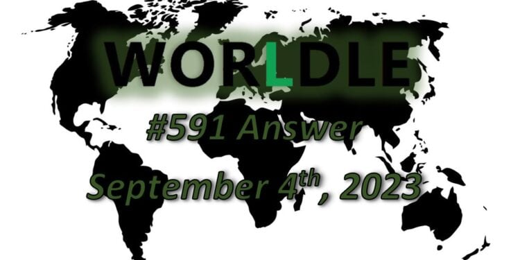 Daily Worldle 591 Answers - September 4th 2023