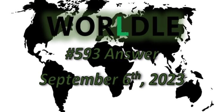 Daily Worldle 593 Answers - September 6th 2023