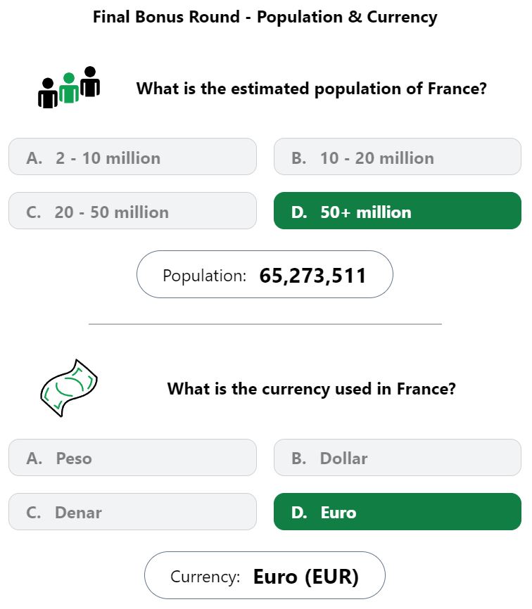 Daily Worldle 595 Bonus Currency & Population Answer - September 8th 2023