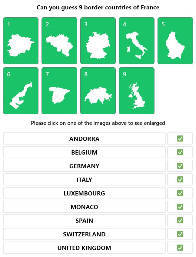 Daily Worldle 595 Bonus Neighbouring Countries Answers - September 8th 2022