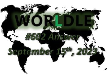 Daily Worldle 601 Answers - September 14th 2023