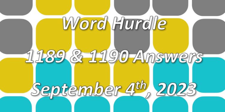 Today’s ‘Word Hurdle’ 1187 and 1188 – September 3rd, 2023 Answers and Hints