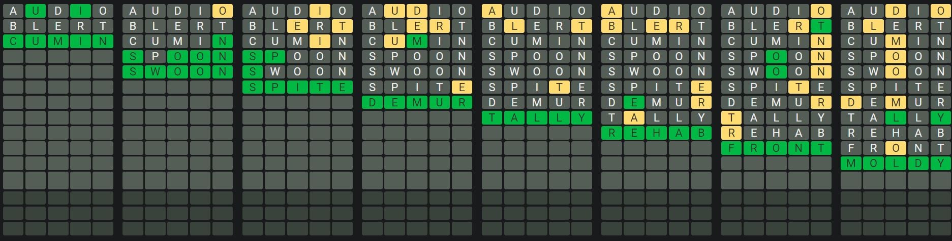 Daily Octordle 625 Sequence Answer - October 11th 2023