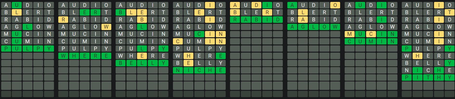 Daily Octordle Answer 625 - October 11th 2023