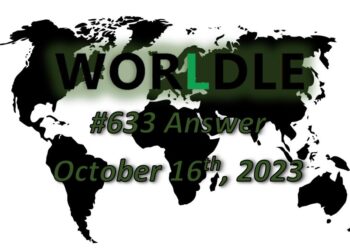 Daily Worldle 633 Answers - October 16th 2023