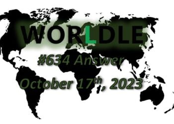 Daily Worldle 634 Answers - October 17th 2023