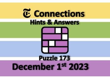 Daily NYT Connections 173 Answers - December 1st 2023