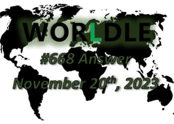 Daily Worldle 668 Answers - November 20th 2023