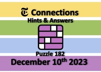 Daily NYT Connections 182 Answers - December 10th 2023