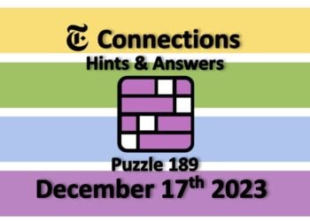 Daily NYT Connections 189 Answers - December 17th 2023