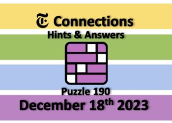 Daily NYT Connections 190 Answers - December 18th 2023