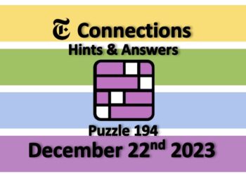 Daily NYT Connections 194 Answers - December 22nd 2023
