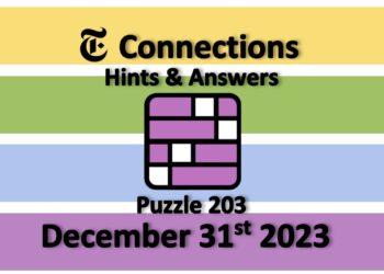 Daily NYT Connections 203 Answers - December 31st 2023