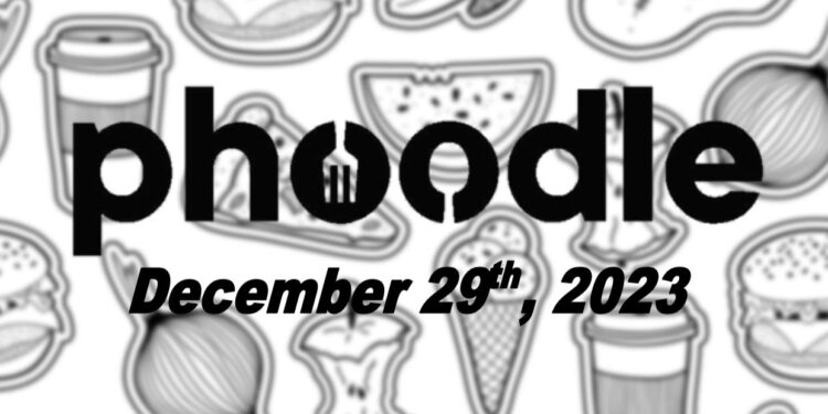 Daily Phoodle - 29th December 2023