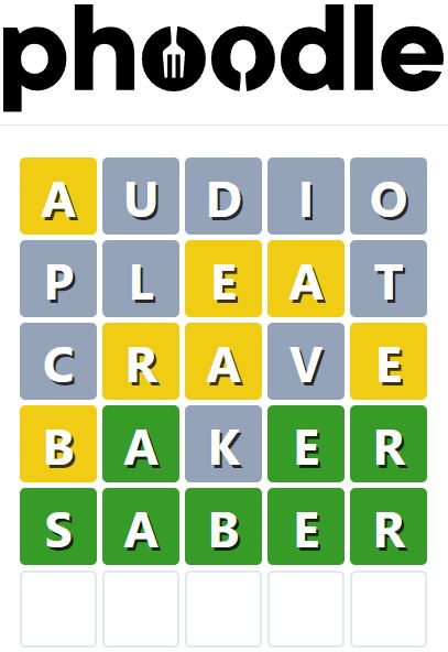Daily Phoodle Answer 602 - 31st December 2023