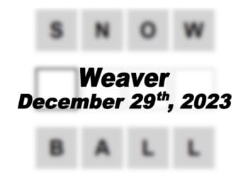 Daily Weaver Answers - 29th December 2023
