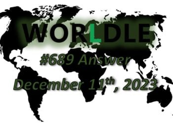 Daily Worldle 689 Answers - December 11th 2023