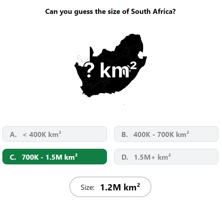 Daily Worldle 695 Bonus Size Answer - December 17th 2023