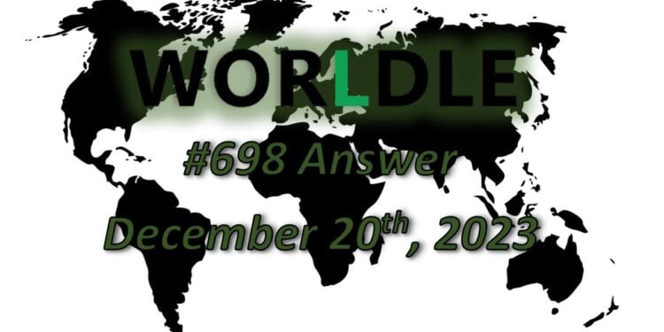Daily Worldle 698 Answers - December 20th 2023