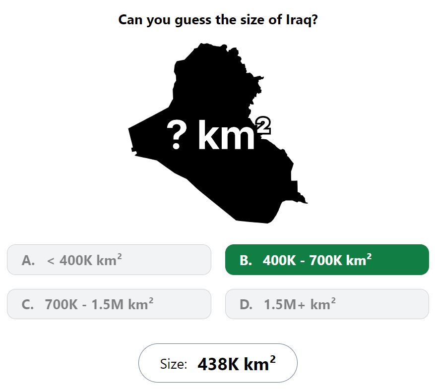Daily Worldle 700 Bonus Size Answer - December 22nd 2023