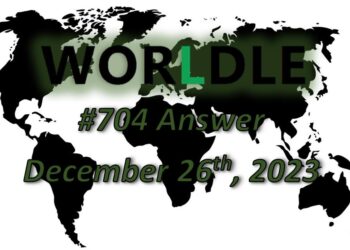 Daily Worldle 704 Answers - December 26th 2023