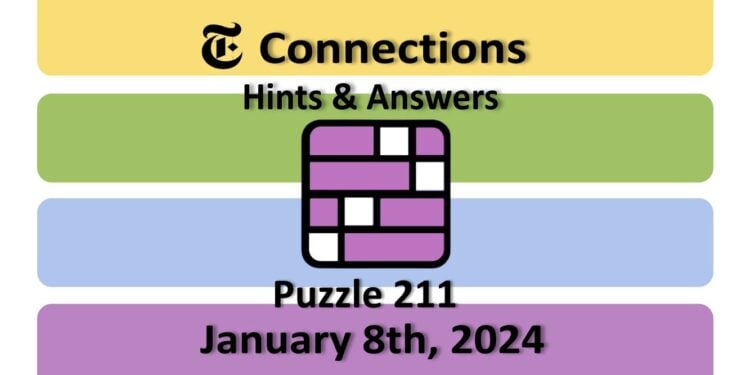 Daily NYT Connections 211 Answers - January 8th 2024