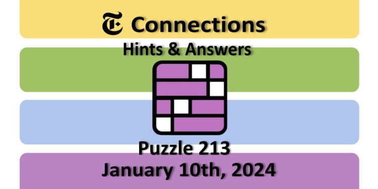 Daily NYT Connections 213 Answers - January 10th 2024