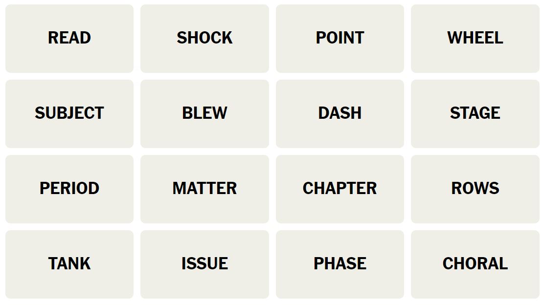 Daily NYT Connections 215 Puzzle - 12th January 2024