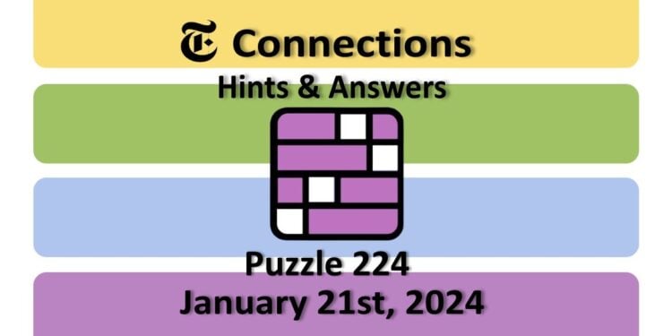 Daily NYT Connections 224 Answers - January 21st 2024