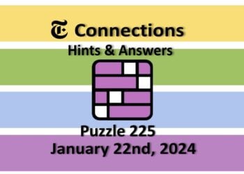 Daily NYT Connections 225 Answers - January 22nd 2024