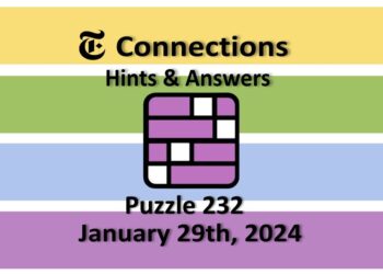 Daily NYT Connections 232 Answers - January 29th 2024