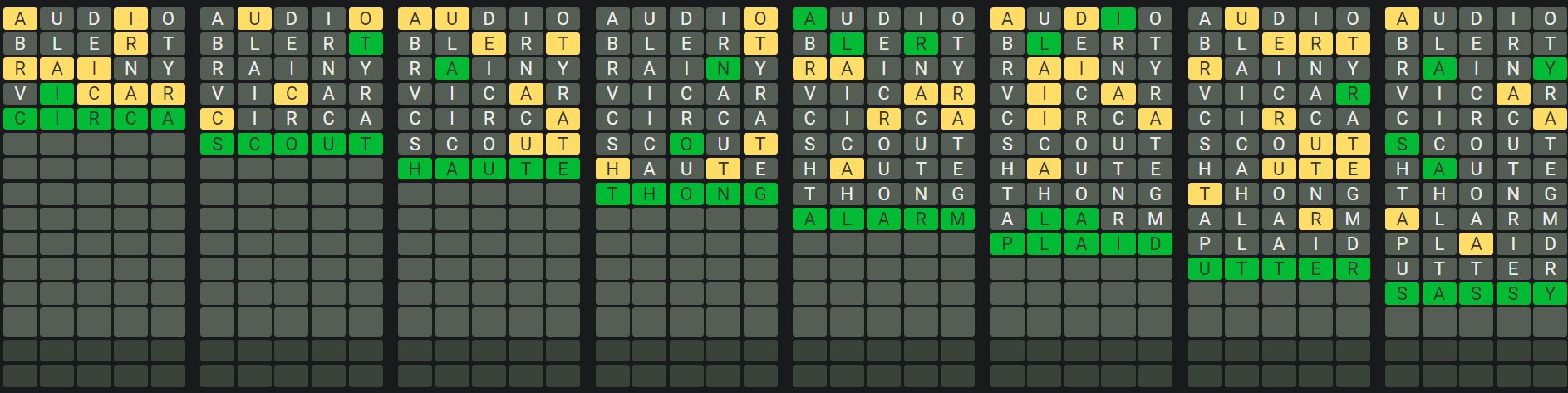 Daily Octordle 709 Sequence Answer - January 3rd 2024