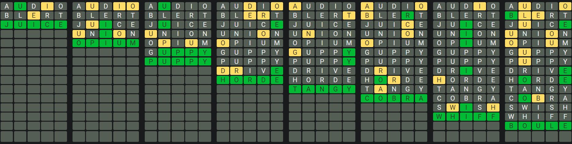 Daily Octordle 721 Sequence Answer - January 15th 2024
