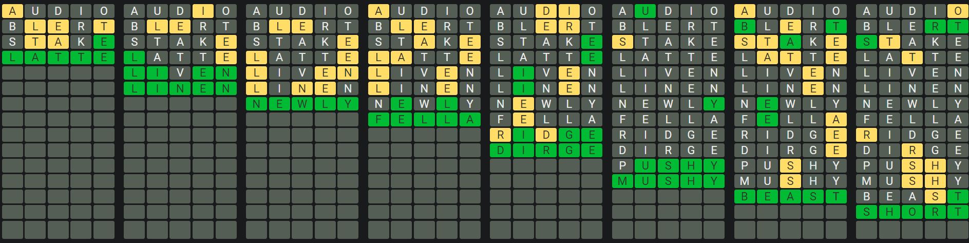Daily Octordle 725 Sequence Answer - January 19th 2024