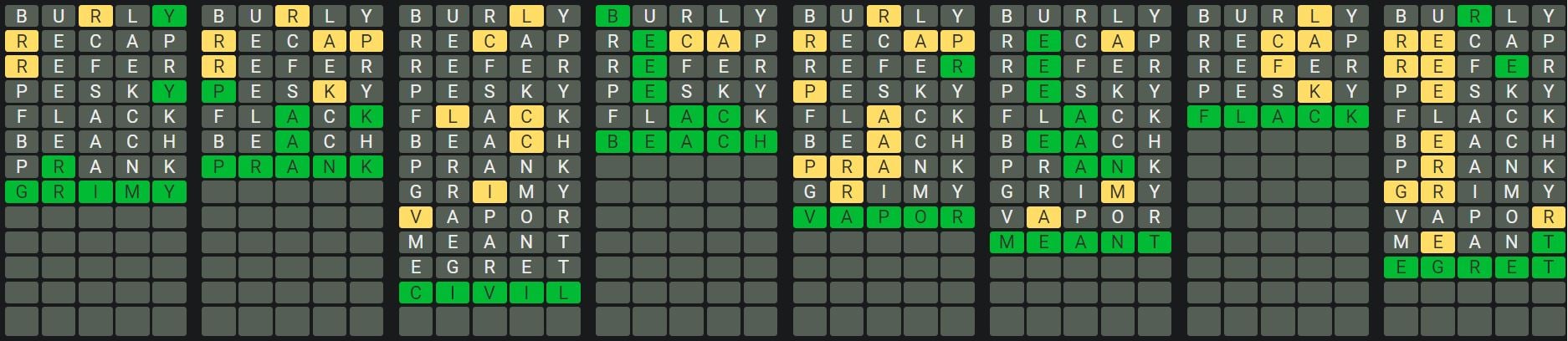 Daily Octordle 727 Rescue Answer - January 21st 2024