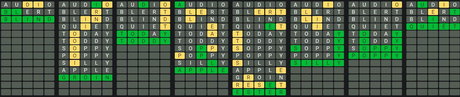 Daily Octordle Answer 708 - January 2nd 2024