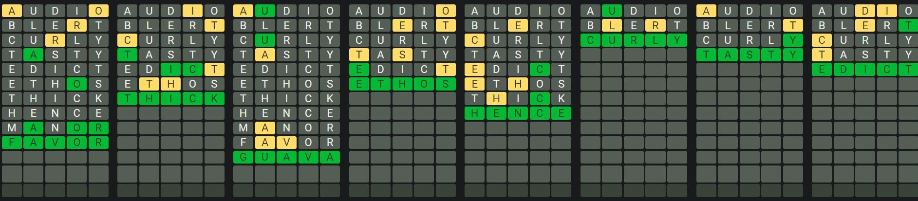 Daily Octordle Answer 710 - January 4th 2024