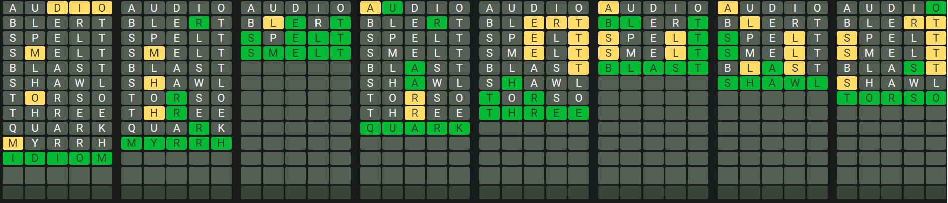 Daily Octordle Answer 726 - January 20th 2024