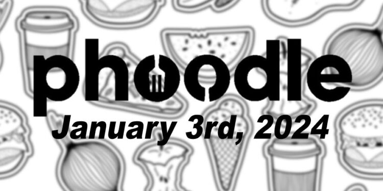 Daily Phoodle - 3rd January 2024