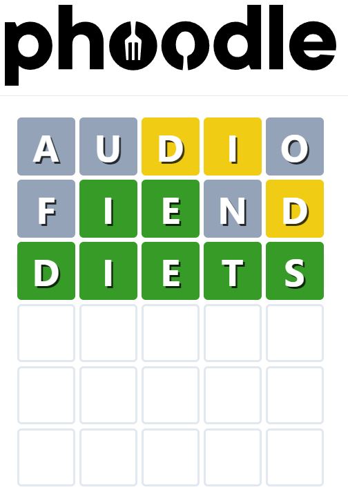 Daily Phoodle Answer 607 - 5th January 2024