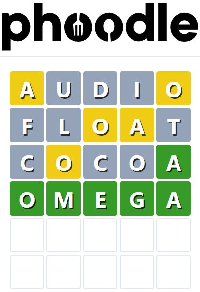 Daily Phoodle Answer 608 - 6th January 2024