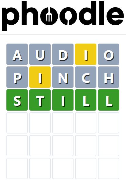 Daily Phoodle Answer 612 - 10th January 2024