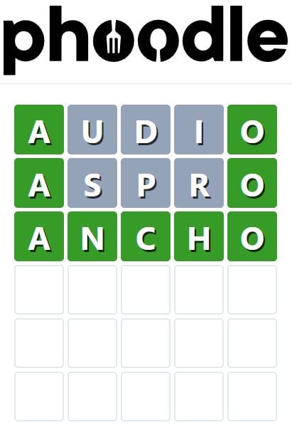 Daily Phoodle Answer 620 - 18th January 2024