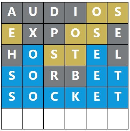 Daily Word Hurdle #1438 Afternoon Answer - 6th January 2024