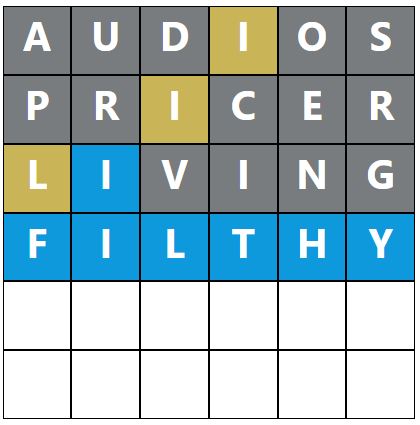 Daily Word Hurdle #1444 Afternoon Answer - 9th January 2024